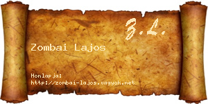 Zombai Lajos névjegykártya